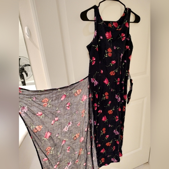 Y2k 90s Vintage Cristin Stevens Floral Sleeveless Wrap Dress - Picture 5 of 6